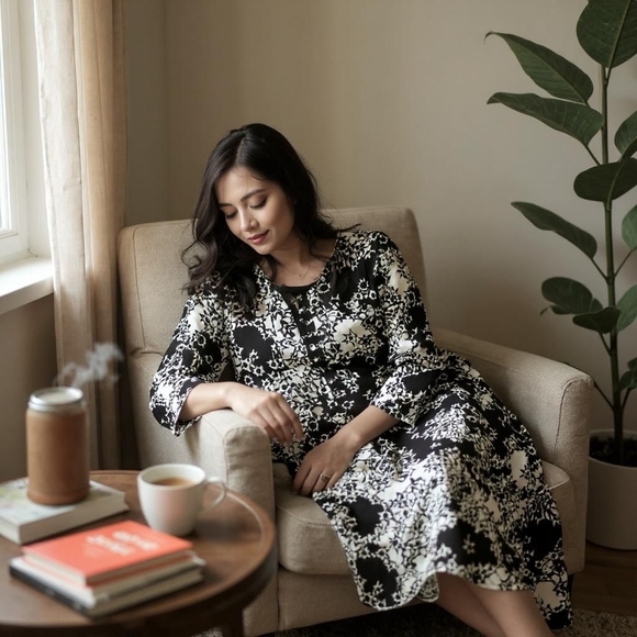 NWOT Designer Diane Von Furstenberg 100% Silk "Nana" Star Meadow Tunic Dress. - Picture 12 of 12